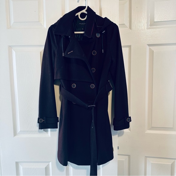 Marc New York Andrew Marc dark purple wool pea coat Size 6 NWOT - Picture 2 of 6